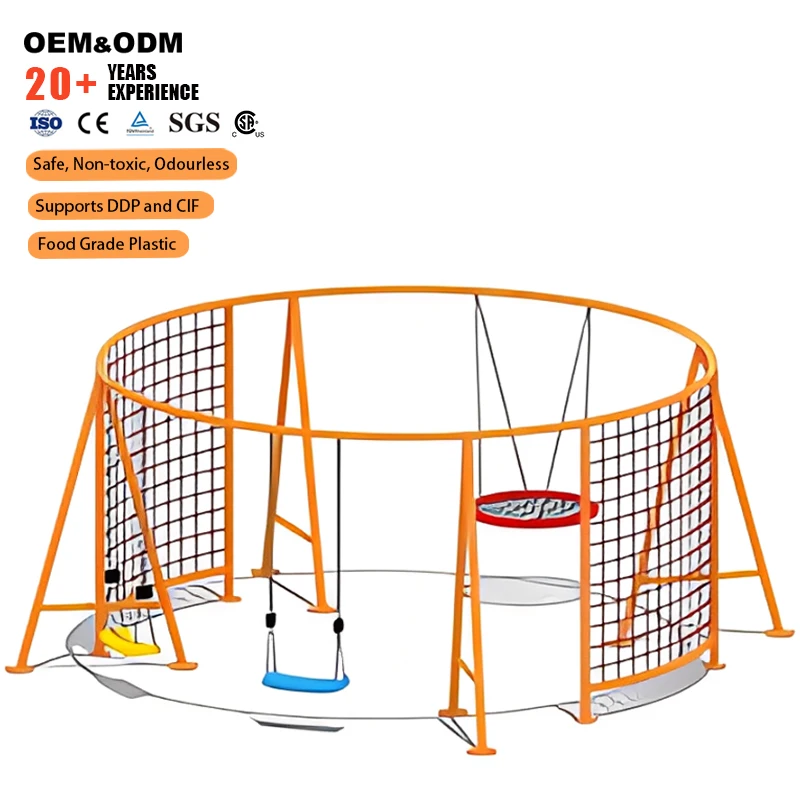 Custom Wholesale Outdoor Playground Multiple Kids Swing Set For Amusement Park
