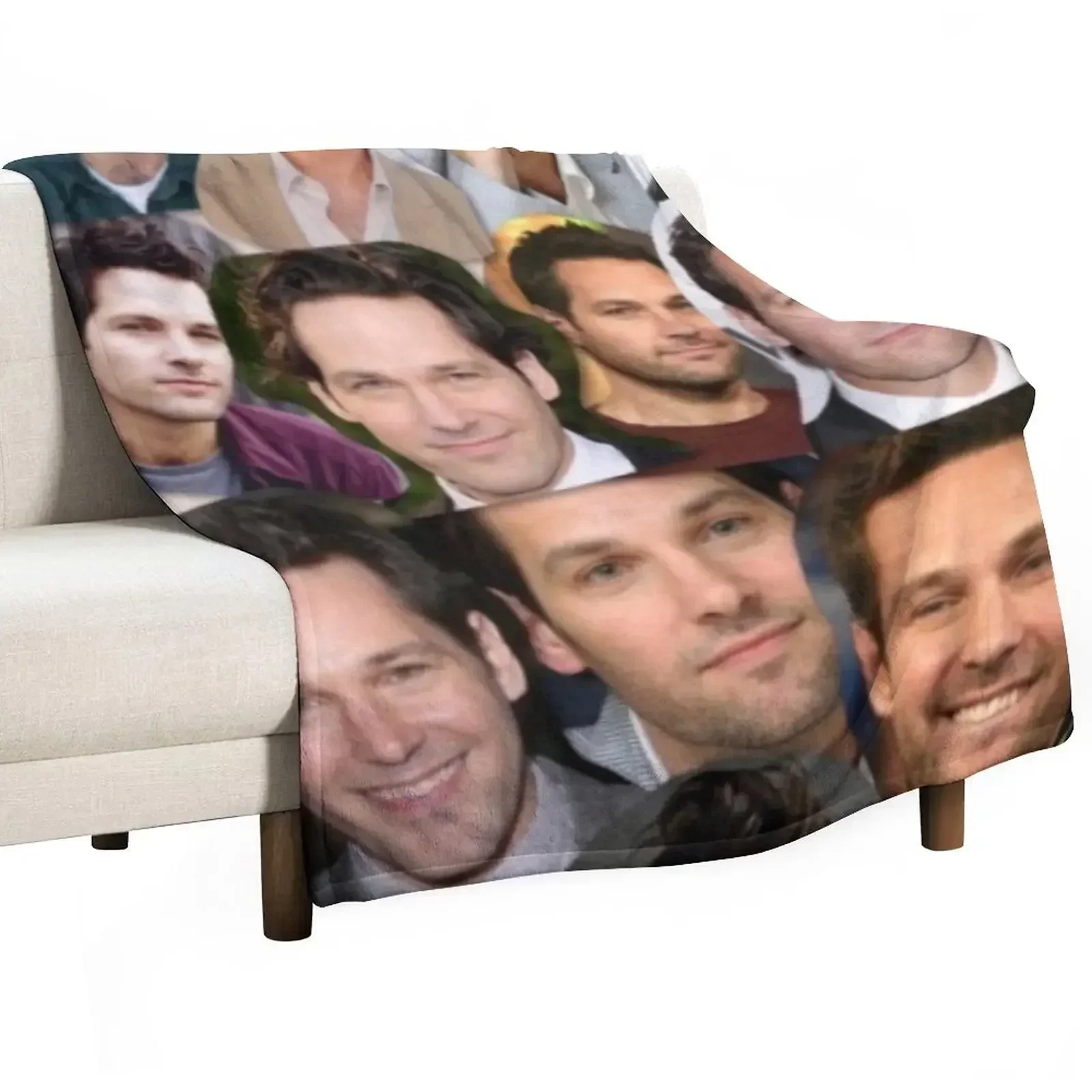 

Paul Rudd Collage Throw Blanket Hairy Plaid Furrys Heavy Blankets