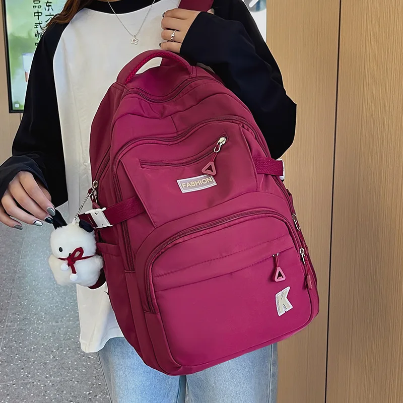 Backpack Campus Student Backpack Junior and Senior High School Students Simple Multi layer Shoulder bag Large capacity Backpack