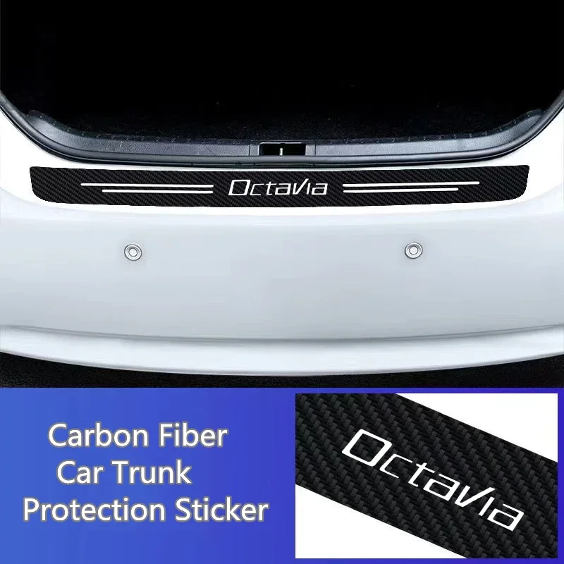 60X7CM Car Door Sill Side Anti Scratch Protector Strip Fibra De Carbono Etiqueta Do Carro Para skoda octavia 3 a7 vrs 2 mk3 a5