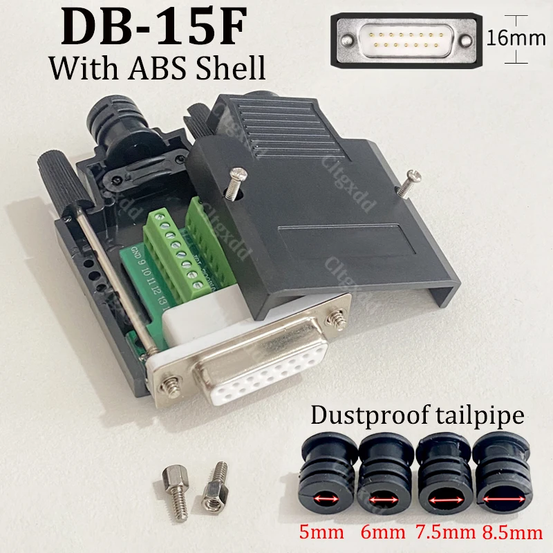 Industrieller lötfreier DB15-Stecker, Parallelanschluss, 2 Reihen, 15-poliger Breakout-Stecker, DB15 Stecker-Buchse, D-SUB-Anschlussadapter – Detail 4
