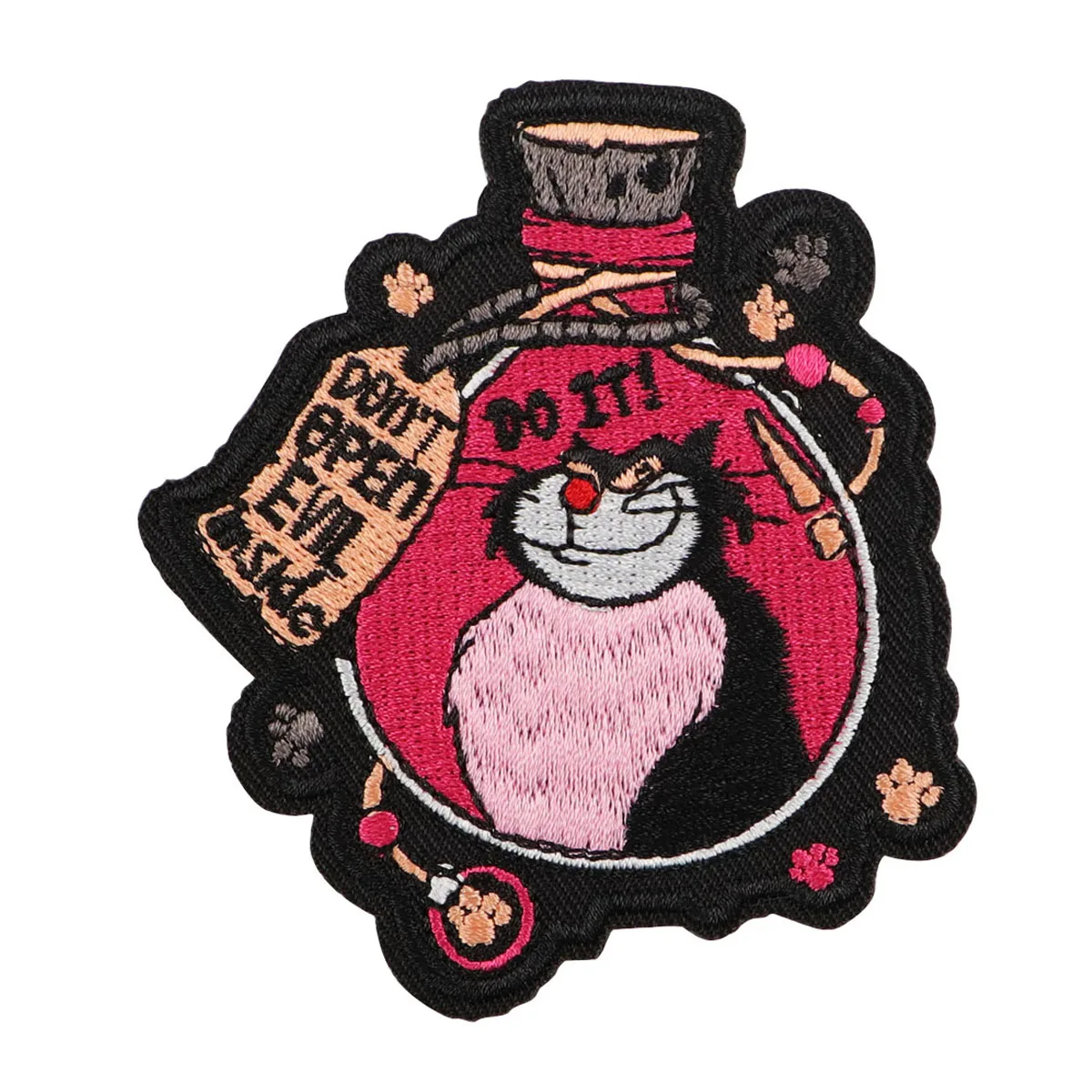 Cute Black Cat Embroidery Patch Witch 