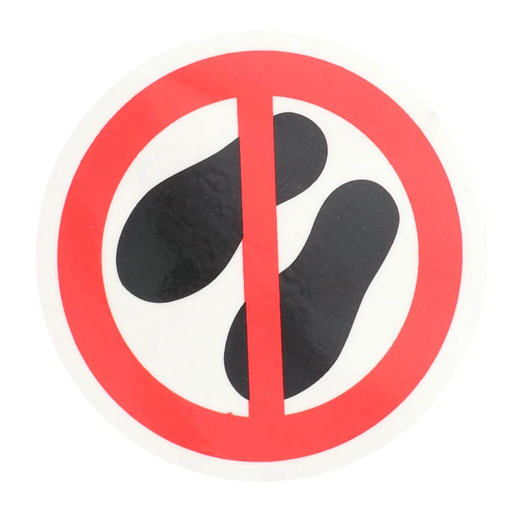 No Here Decal Round Sticker Do Not Step Warning Label Not Stepping Adhesive Decals Wall Security Caution Sign Peel Safety
