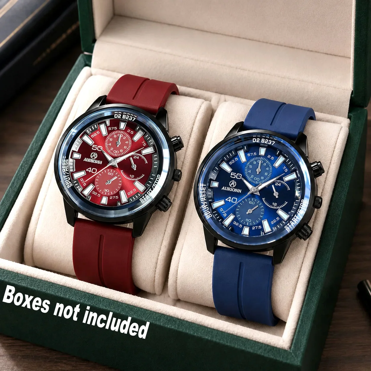 2 Men's Quartz Watches with Silicone Straps, Casual and Modern Style, Ideal Gift for Father's Day