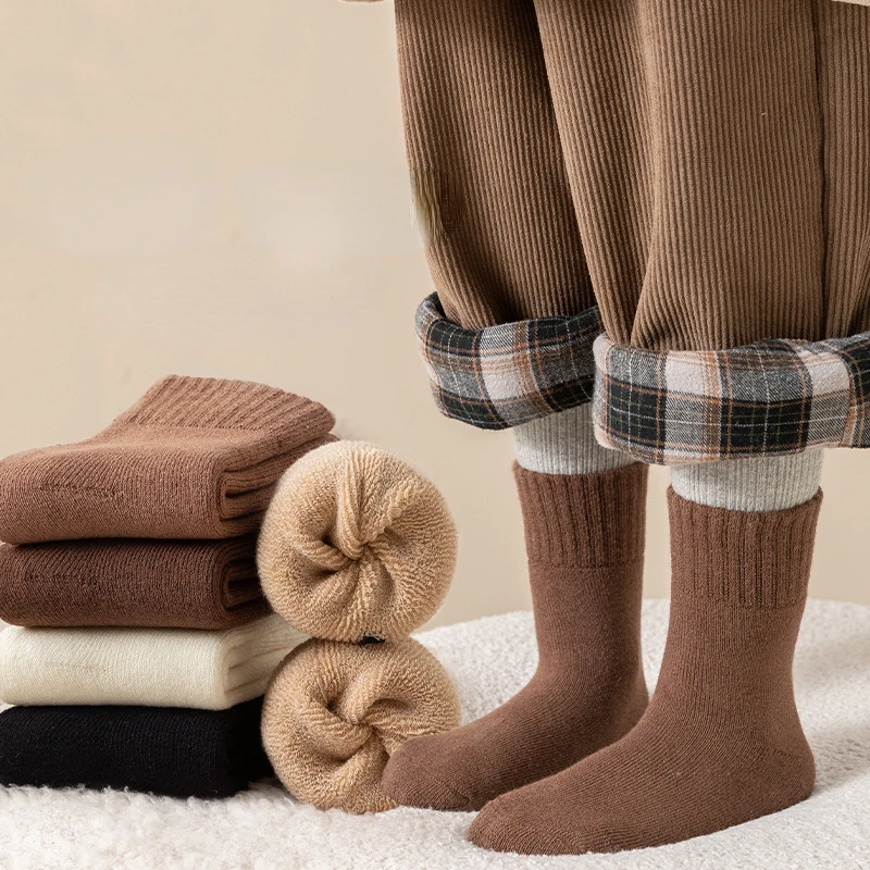 5 Paare/los Kinder Winter Socken Baumwolle Dicke Warm Halten Terry-loop Strumpfwaren für 1-12 Jahre Baby Jungen und Mädchen Kinder Handtuch Socken