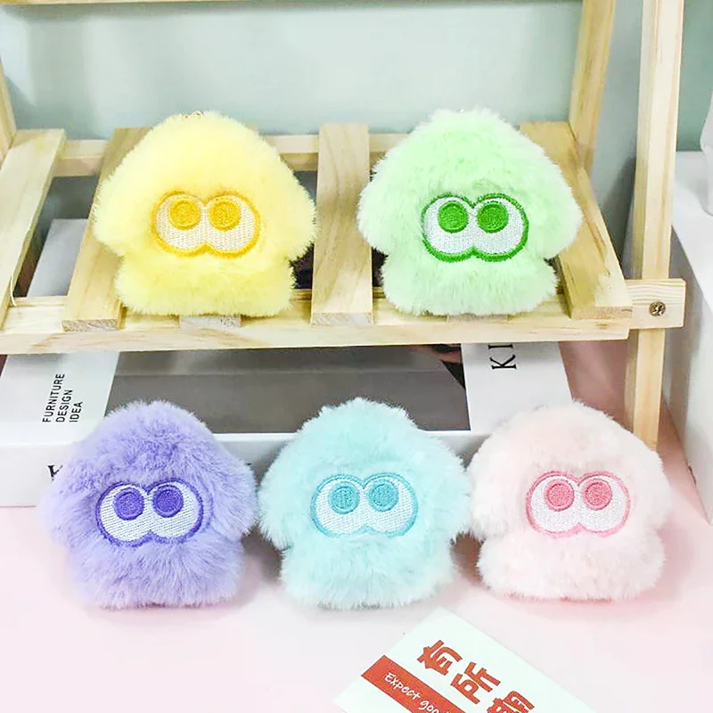 พวงกุญแจตุ๊กตาอิงค์ลิงจาก Splatoon สีส้มแดง น่ารัก สไตล์อนิเมะ ของตกแต่งกระเป๋าเป้ ตุ๊กตาผ้าเนื้อนุ่ม ของเล่นการ์ตูน ของขวัญสำหรับเด็ก
