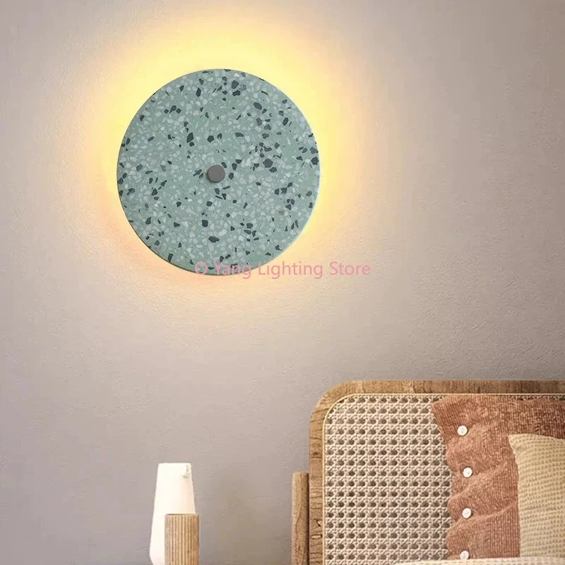 Colorful Circular Terrazzo Outdoor Waterproof  Homestay Milk Tea Shop Living Room TV Background Wall Staircase Decoration Lamp