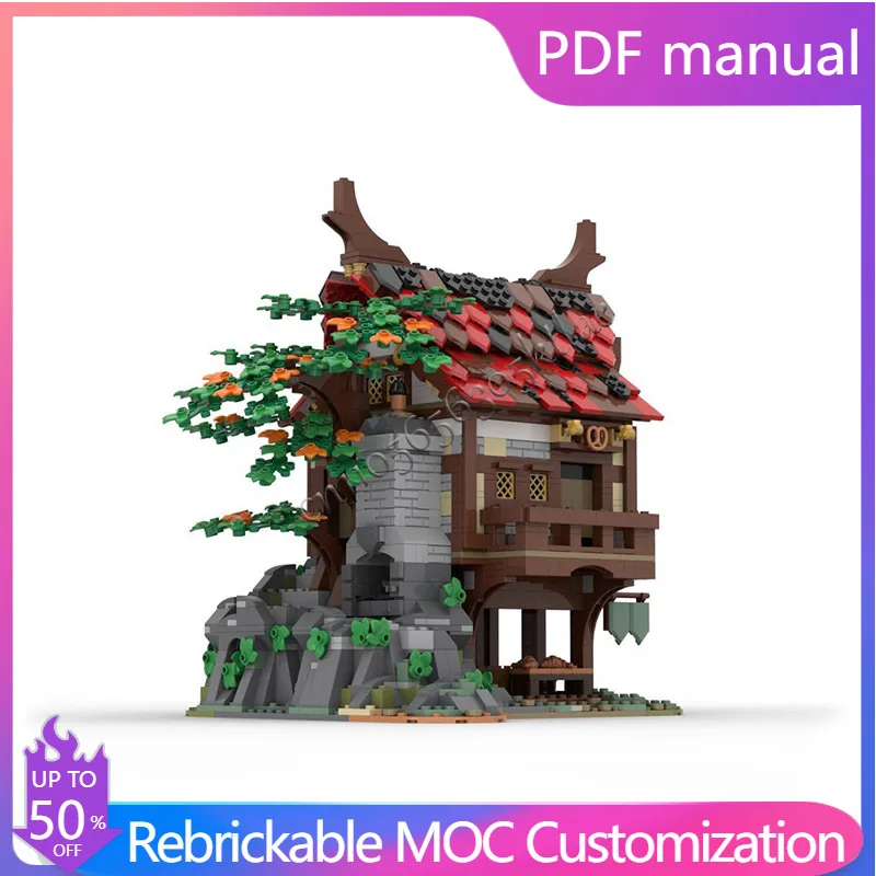 1407 أجزاء MOC مخبز القرون الوسطى اللبنات الإبداعية الطوب المعماري لتقوم بها بنفسك تجميع مجموعة ألعاب للأطفال هدية الكريسماس