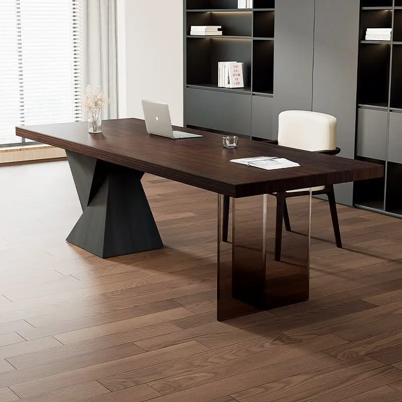 Minimalist desk with socket Light luxury Modern simple home study desk Acrylic