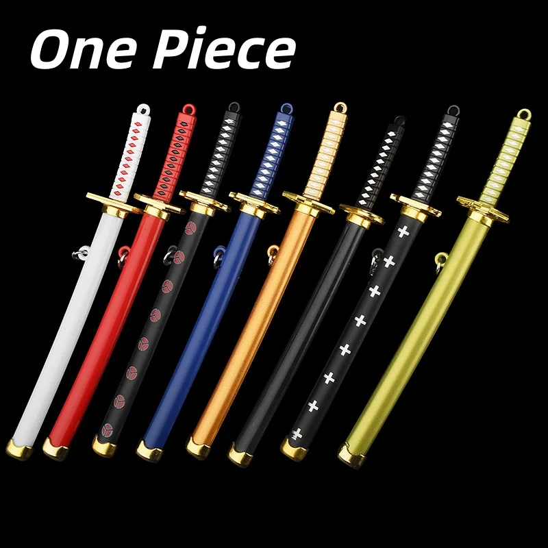 Espadas Katana de Liga Metálica em Tamanho Real, Espada de Anime Japonesa, Simulação de Katana Roronoa Zoro, Pingente Decorativo, Acessórios para Casa