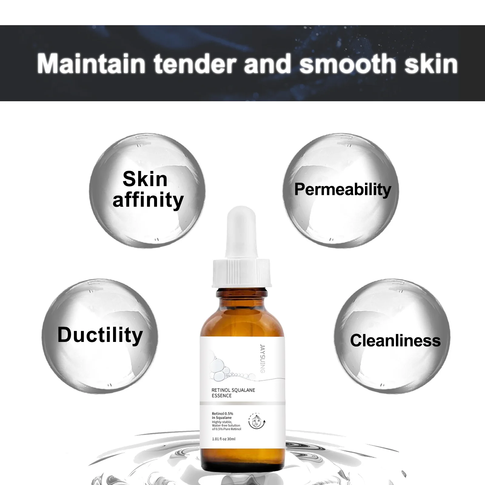 30ml retinol 0.5% soro de squalano remove rugas e embotamento de manchas hidrata iluminando tez endurecimento soro facial cuidados com a pele