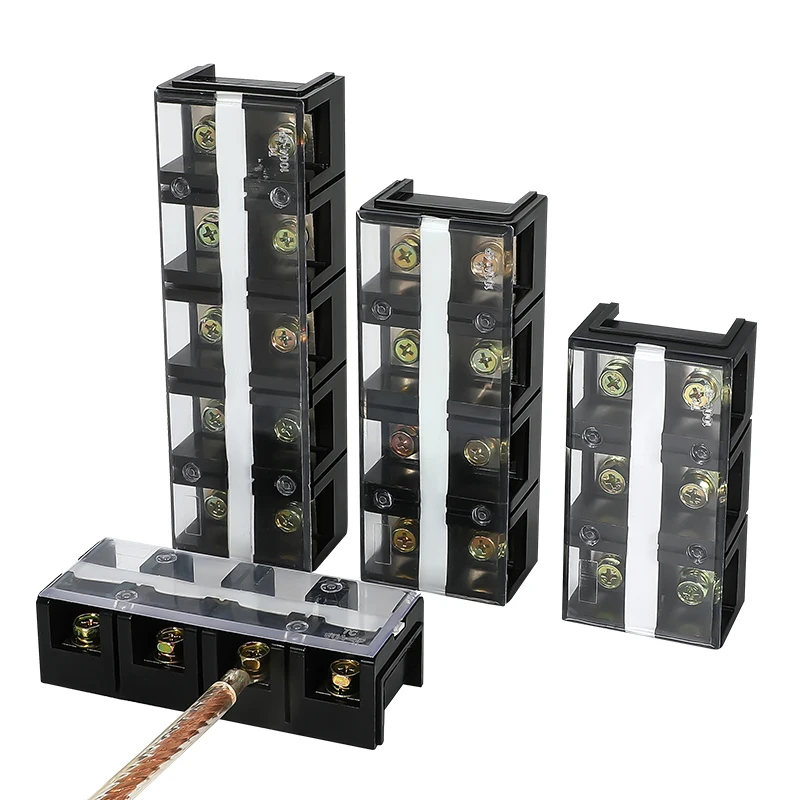 TC High Current Fixed TC-603 TC-604 TC-1003 High-Power Distribution Box Terminal Block Dual Row Strip Screw Terminal Block
