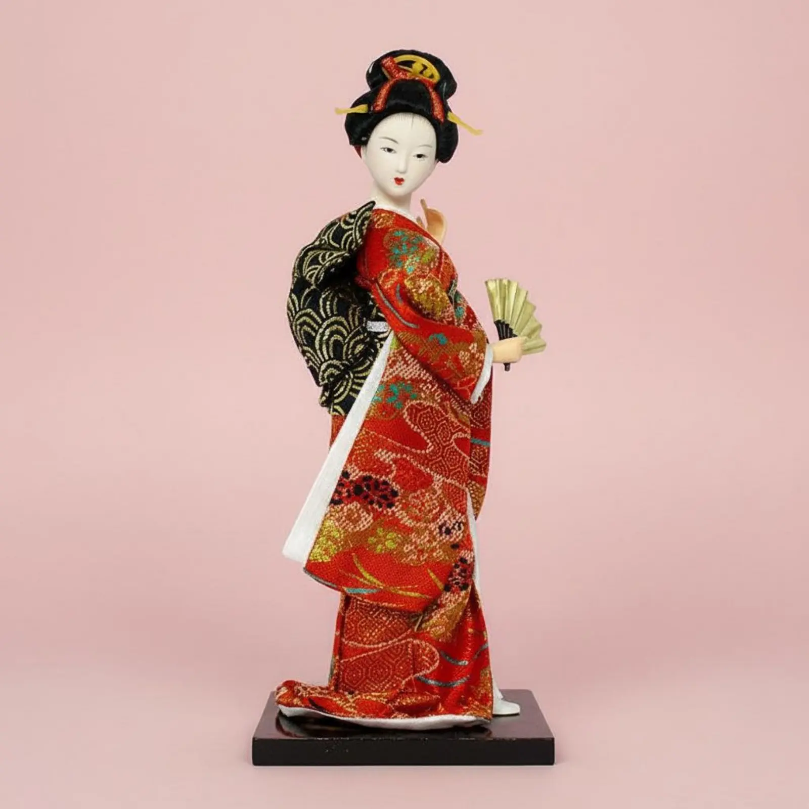 Japanese Geisha Doll Handmade Craft Traditional Japanese Doll Desktop Statue Detailed Costume House Decoration for Living Room view 6