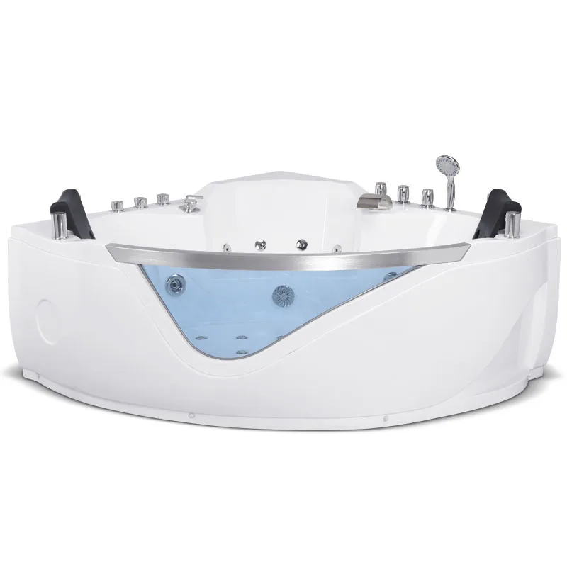 Hot Sale Acrylic Material Freestanding Corner Bath Tub Air Spa Jet Whirlpool Massage Bathtub