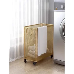 Metal Dirty Laundry Basket Household Dirty Clothes Storage Basket Doll Storage Bucket Organizer Bathroom Clothes Basket