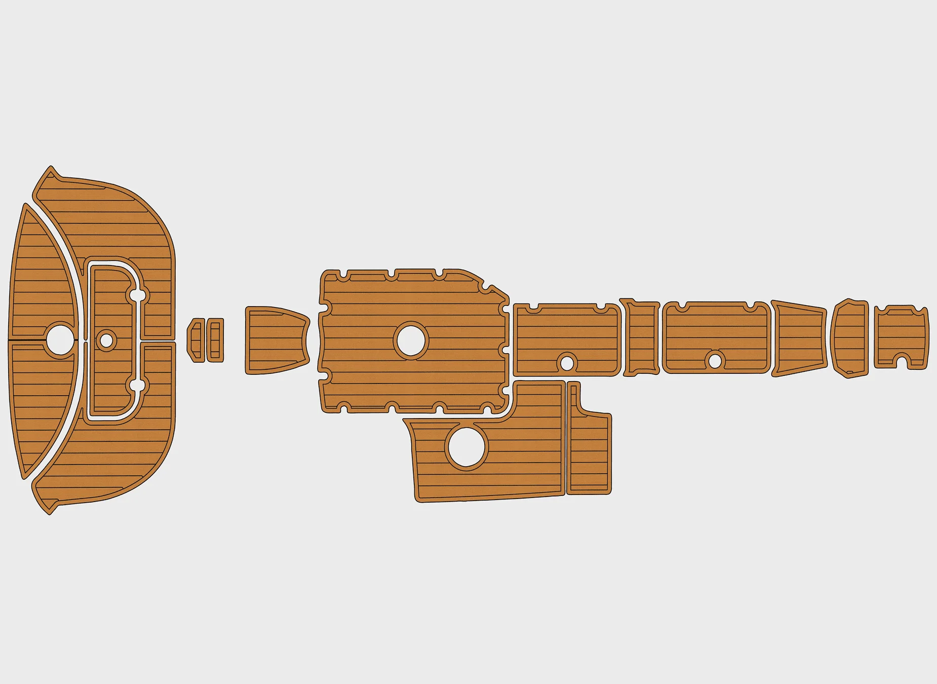 

Нескользящий коврик из ЭВА под тик для яхт, самоклеящийся, 6 мм, для палубы лодки Yamaha 210 AR 2007-2011, простая установка