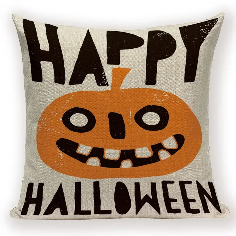 Happy Halloween Pumpkin Bat Magic Girl Flying Carpet Ghosts Decor Cushion Cover Halloween Decoration Horror House Party Supplies