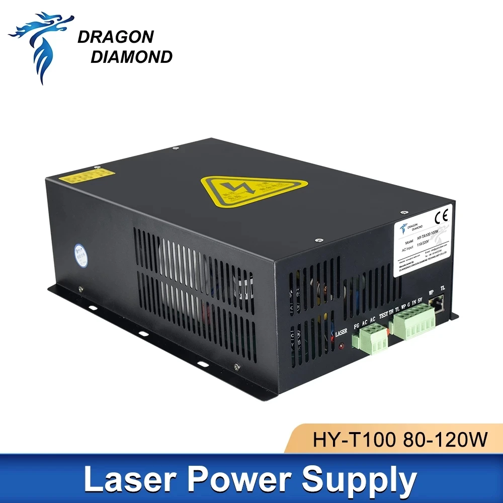 

Original HY T100 Co2 Laser Power Supply 100-120W Laser Source For 80W 100W Co2 Laser Tube Laser Engraving Cutting Machine