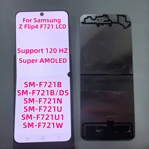 AMOLED Original For Samsung Z Flip4 5G LCD SM-F721 F721B F721B/DS F721N F721U F721W Display Touch Screen Assembly Replacement