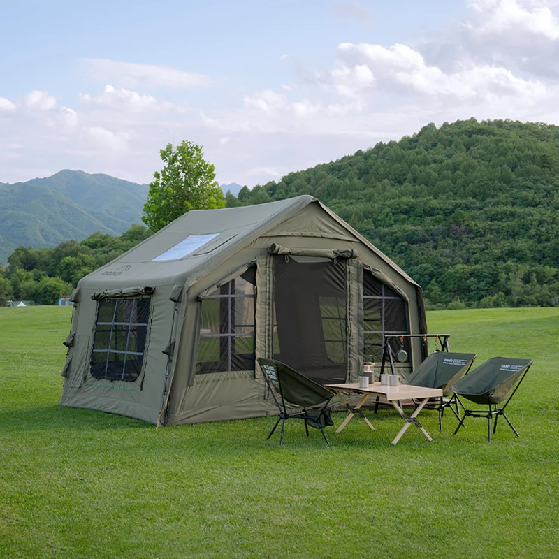 

Coody 8.0 Air Tent-Army Green Cotton Fabric Folding Camping Portable Outdoor Tent 3-6 Person Family Inflatable Tent