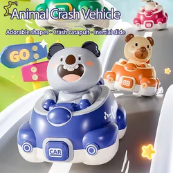 Children's collision ejection rebound force inertia cute pet impact and drop resistant car toys