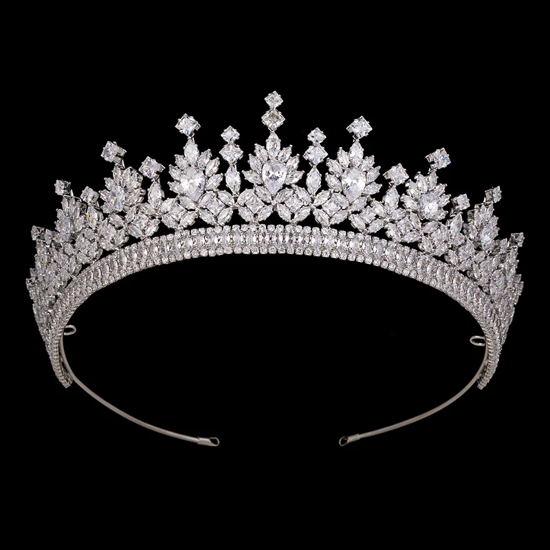

Crown HADIYANA Bride tiara Fashion Queen For Wedding Crown Headpiece Wedding Hair Jewelry Accessories BC6403 Birthday Gift