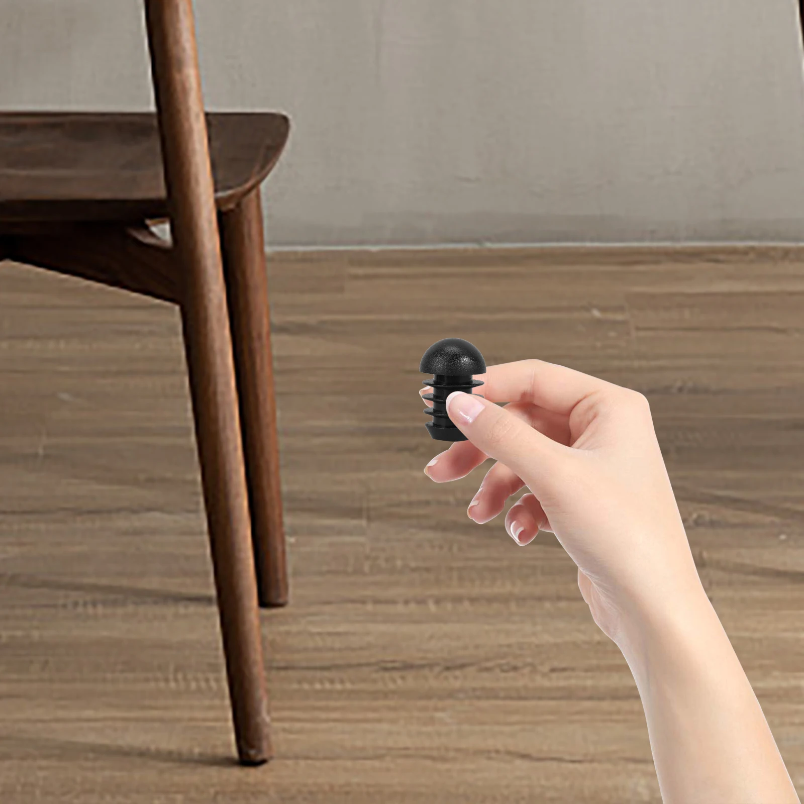 

50Pcs Round Head End Caps Plastic Tubing Inserts for Furniture Legs Chair Glides Table Protectors Wear-Resistant Floor