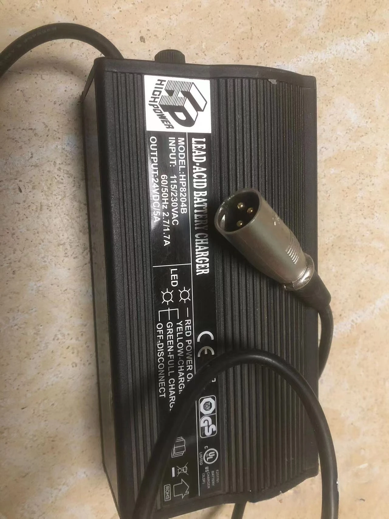 Secondhand24V5AGEL battery Charger withCE UL ROHS KC certification for mobility scooters or power wheelchairs HP8204BTested good