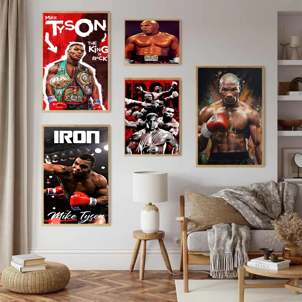 Boxer Mike Tyson Muhammad Ali Motivational Anime Posters Sticky Whitepaper Prints Posters Artwork Kawaii Room Decor