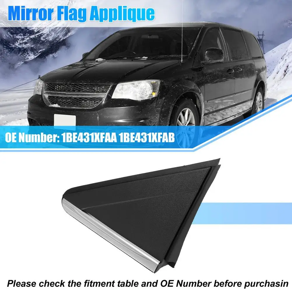 

Car Rearview Side Mirror Covers Flag Applique Panel Triangle Trim Cap 1BE421XFAB 1BE431XFAA Compatible For Chrysler Dodge