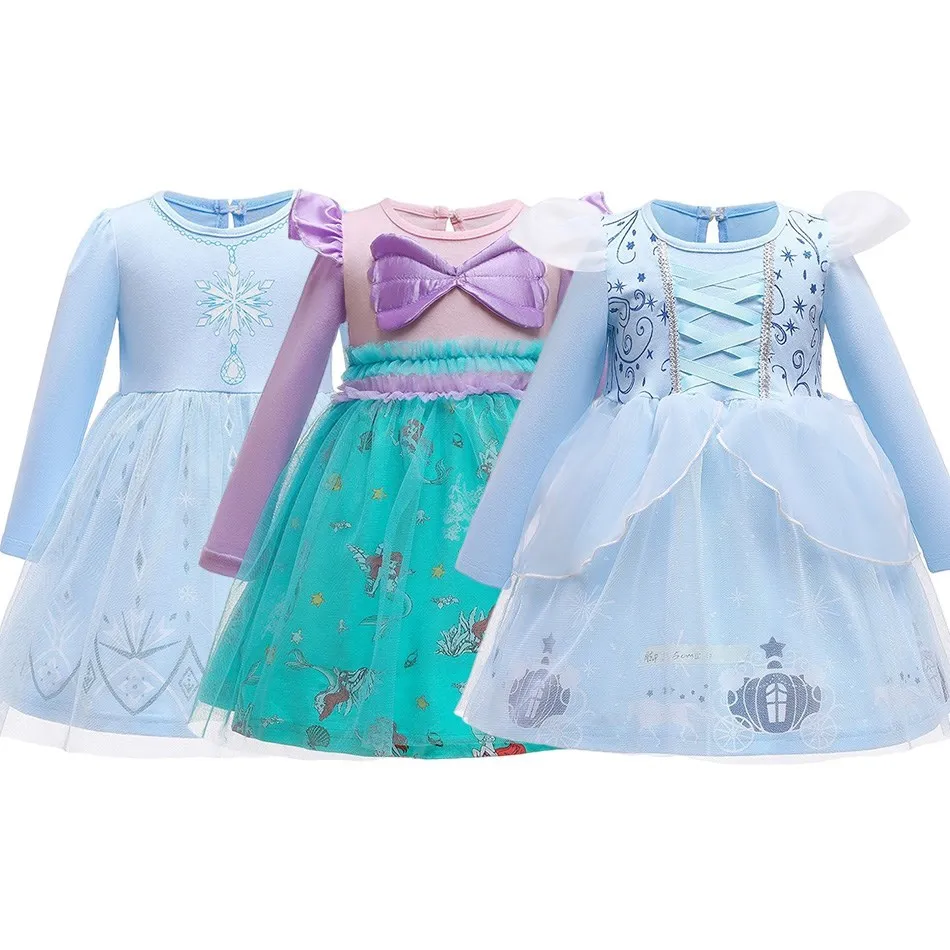 

1-6 Years Children Clothing Girls Dresses Baby Girl Elsa Mermaid Cinderella Princess Dress Toddler Girl Christmas Outfits