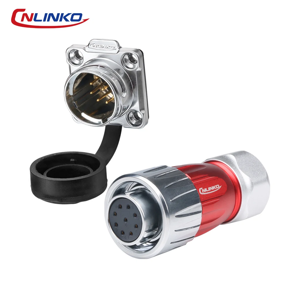 CNLINKO DH20 2/3/9 Pin Waterproof Circular Connector IP68 Bayonet Lock Metal Housing Solder Type for Industrial Automation & IPC