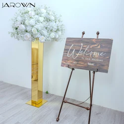 Luxury 60cm/80cm/100cm Acrylic Mirror Pillar Flower Stand for Wedding Backdrop Decor Event Decorative Props Table Centerpiece