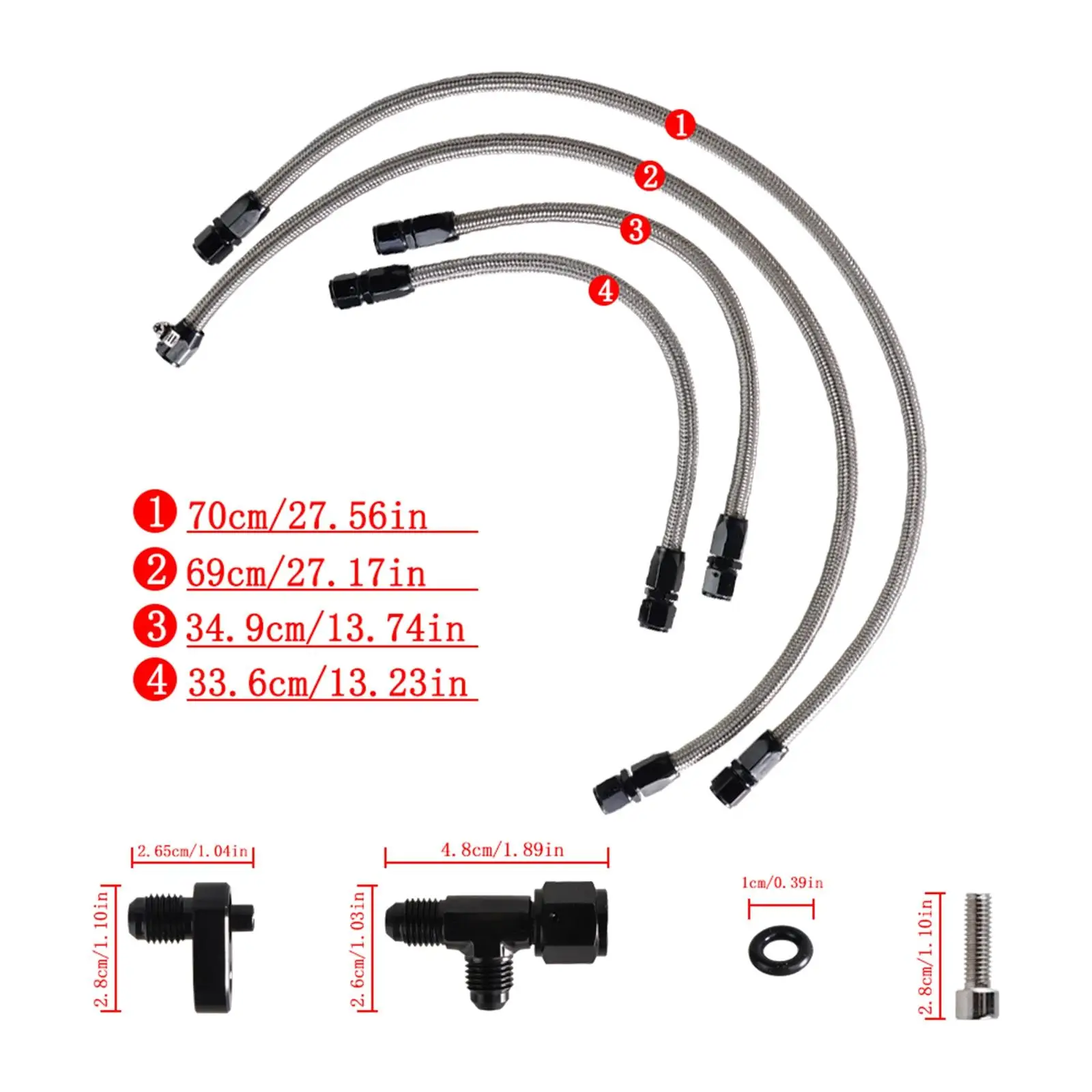 Engine Cooling Steam Vent Hose Kit 4AN Metal Fitting for LSX LS1 LS2 LS6 LM7 Fuel Brake Line Parts