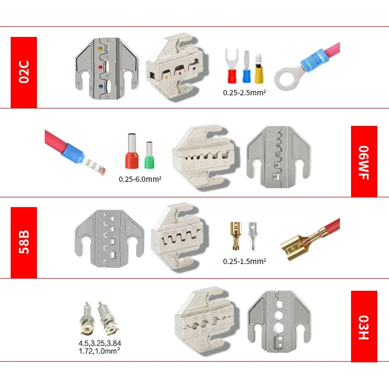 BIESUO Handle Crimping Tool Pliers 4mm Slot Claw for Crimping SN-58B/2549/02C/06WF/06/2546B/03H/-6/, Terminal Crimping Kit