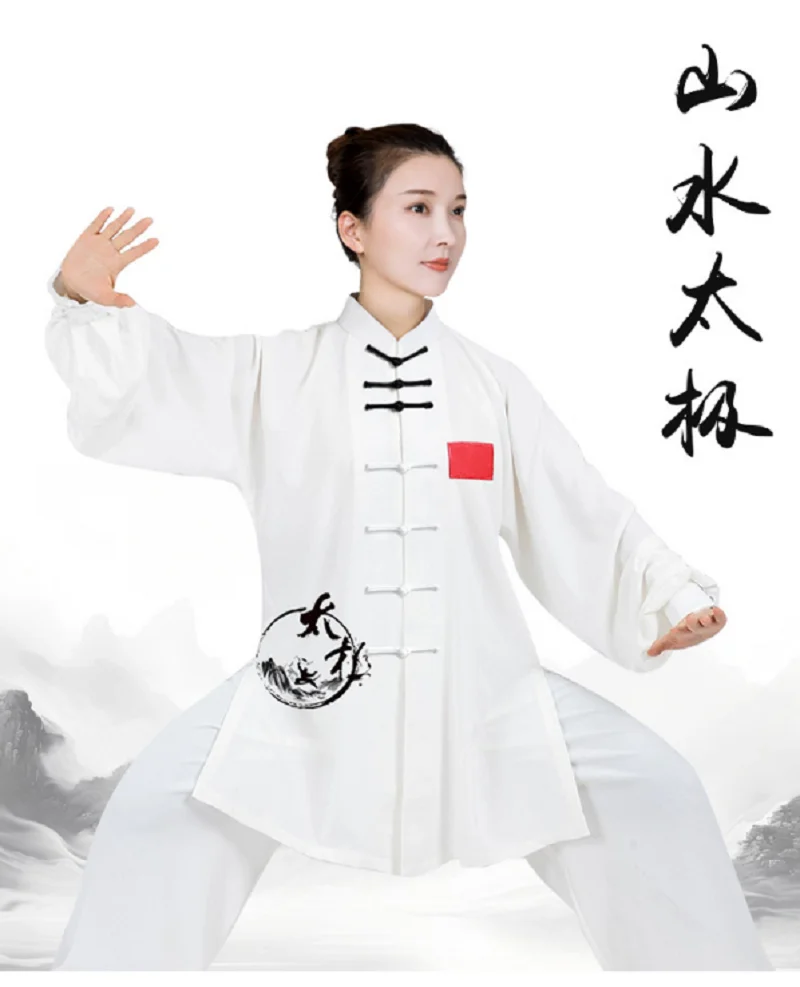 

2026 New Spring Autumn Men Women's Tai Chi Kung Fu Suit Chinese Style Martial Arts Performance Costumes Sport Jacket Pants Sets
