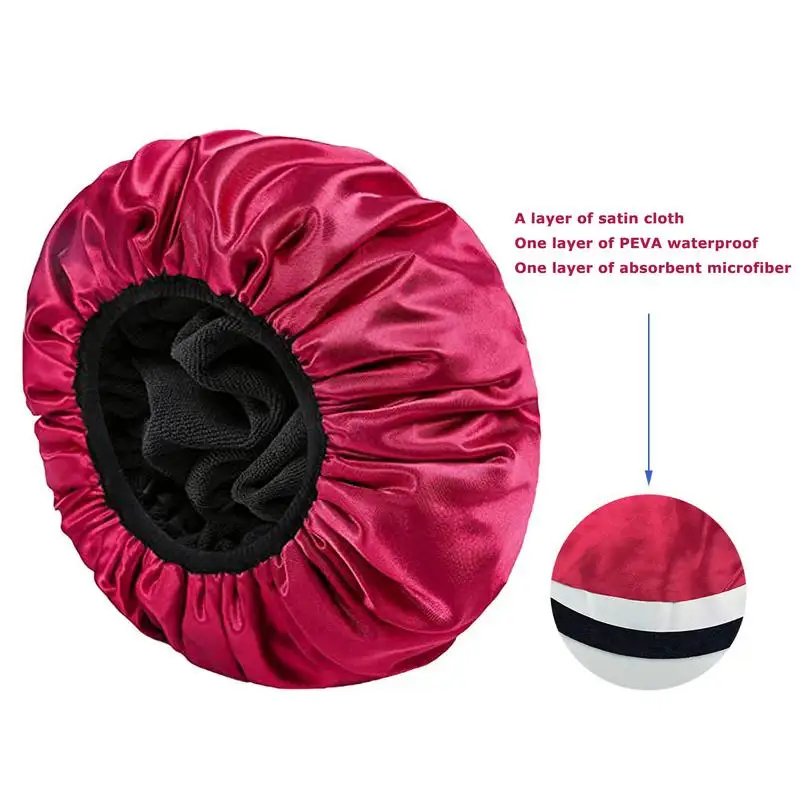 Cappello da bagno impermeabile cuffia da bagno regolabile a 3 strati cuffia da doccia riutilizzabile cuffia da fumo per olio donna bella Spa forniture per parrucchieri cuffia da doccia