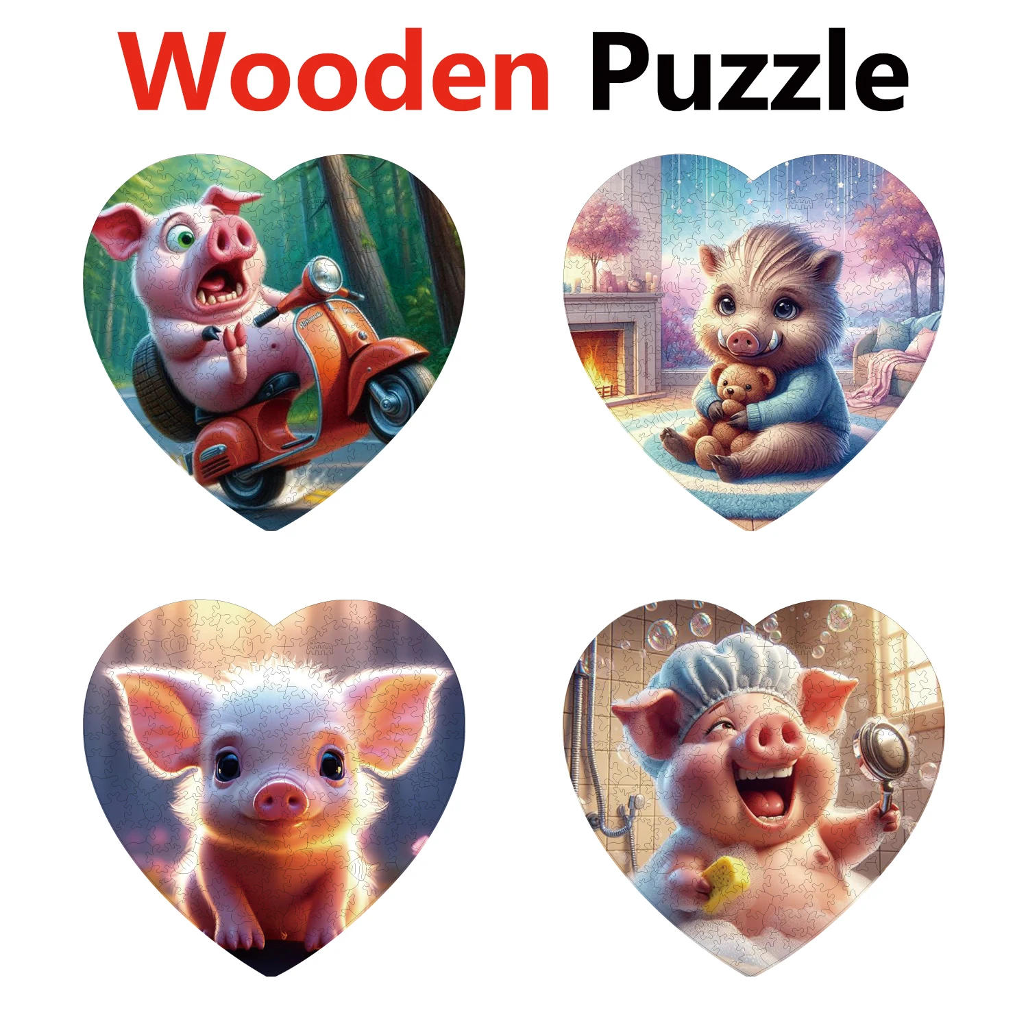 

Pig Wild Boar Piglet Big Animal Puzzles High Quality Jigsaw Puzzle Wooden Puzzle Best Christmas Gift