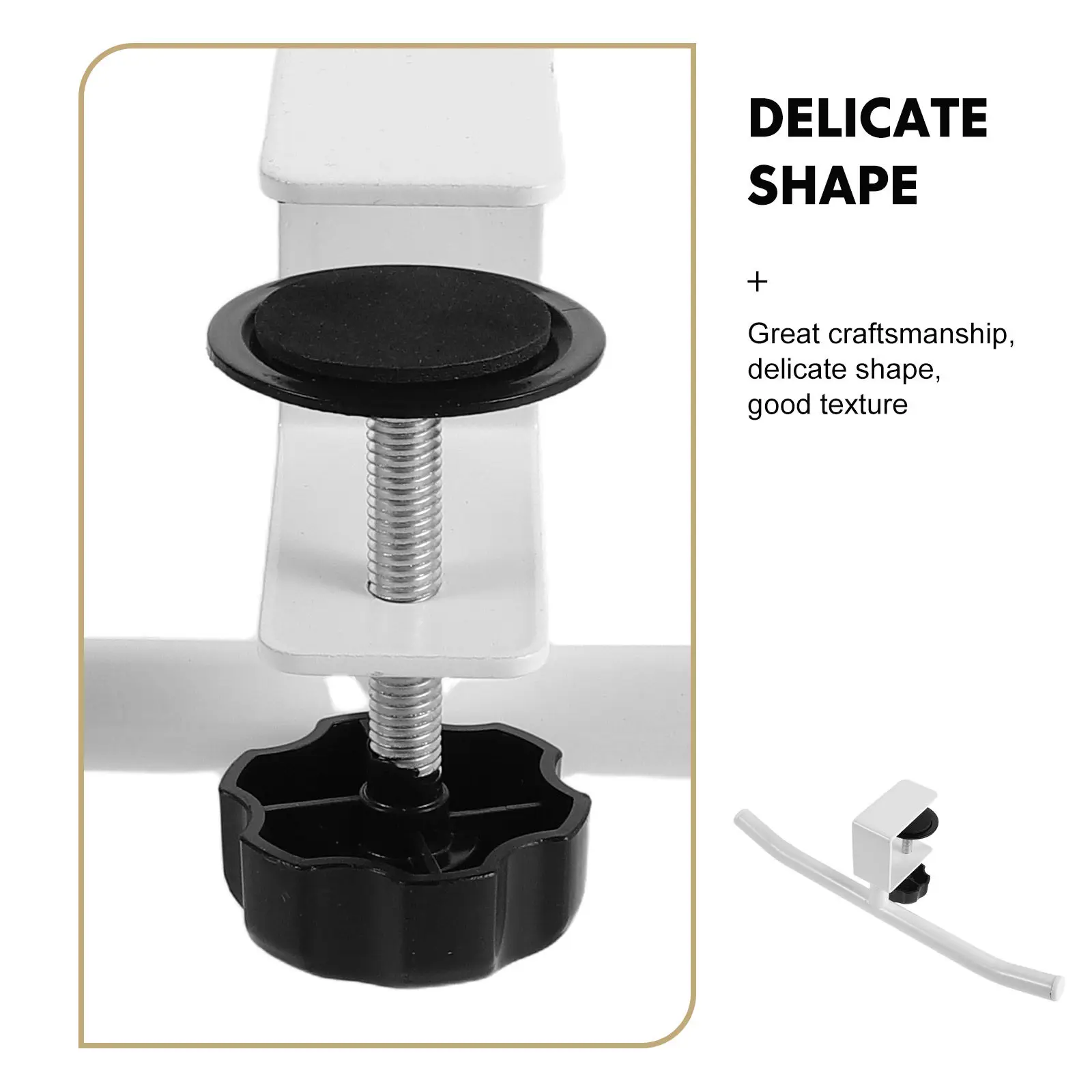 Clamp-on Adjustable Under Desk Backpack Holder Backpack Hanger for Desk Table Side Edge Fits Less Than 4Cm Thickness Desktop Bag