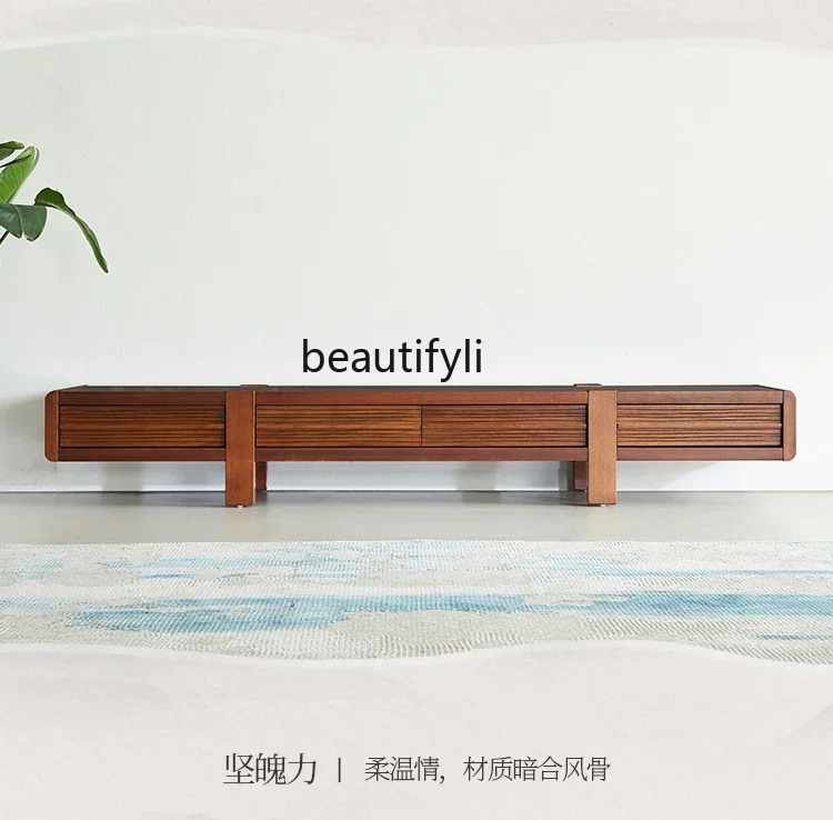 ss8350 New Chinese South East Asia style betel nut furniture walnut color apartment size combination TV cabinet