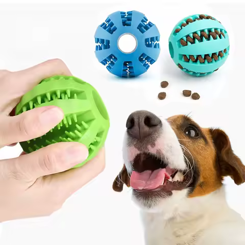 Silicone Dog Toys Stretch Rubber Leaking Ball Funny Interactive Pet Tooth Cleaning Balls Bite Resistant Chew Toys