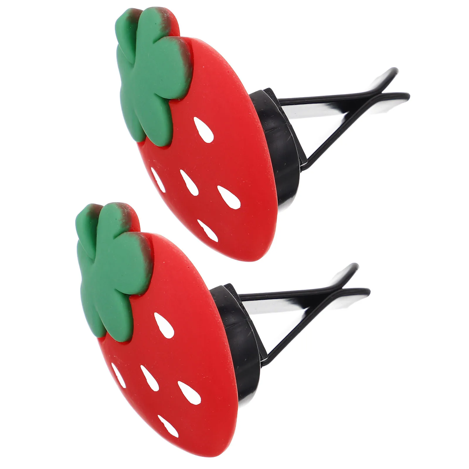 

2pcs Strawberry Shaped Car Air Freshener Clips Resin Vent Decor For Car Interior Air Conditioning Outlet Accessories Aroma