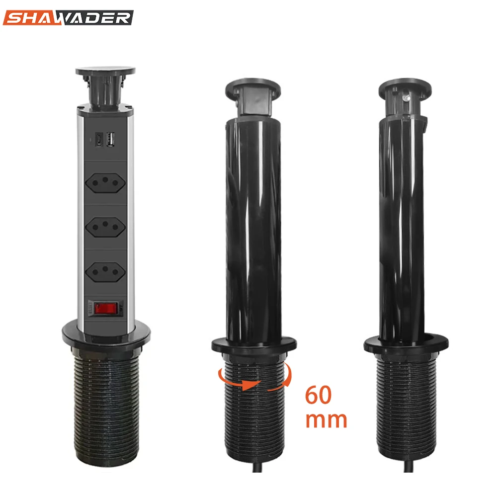 

Shawader Бразилия удлинитель USB Type-c всплывающая вилка настольная скрытая розетка электрический удлинитель для зарядки дома и офиса розетки