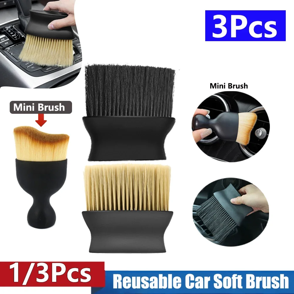 1/3Pcs Car Air Outlet Cleaning Brush Car Interior Cleaning Tool Air Conditioner Detailing Dust Sweeping Tools Office Artifact Br