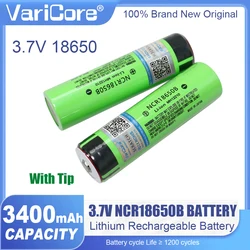 VariCore NCR18650B 3.7v 3400mAh 18650 Lithium Rechargeable Battery with Pointed (No PCB) For 4.2v Flashlight batteries