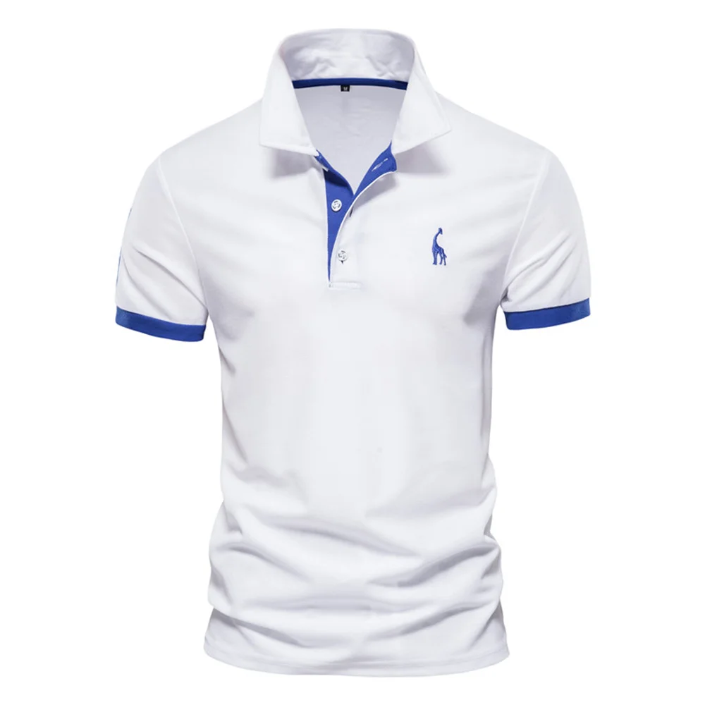 Dropshipping Polo Giraffe Shirt Heren Kwaliteit Borduurwerk Zomer Korte Mouw Polo Casual Business Social Heren Polo 'S Br Size