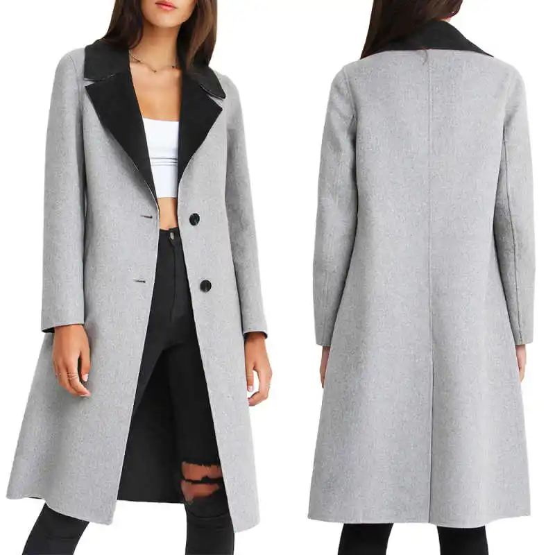 

Elegant Women's Woolen Overcoat 1 Pieces Blazer Single Breasted Formal Occasion Lady Winter Commuter Warm Wear Customized