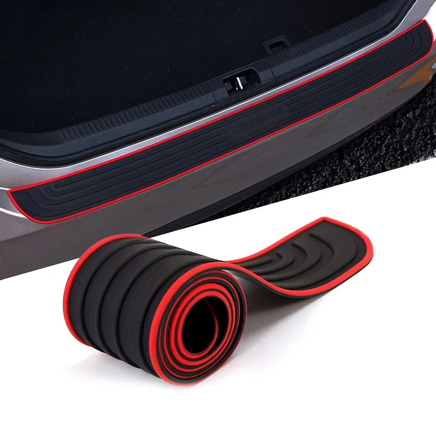 Universal Car Trunk Rear Bumper Guard Strip 104x9cm Rubber Door Sill Plate Protector Mouldings Pad Trim Cover Strip Car Styling