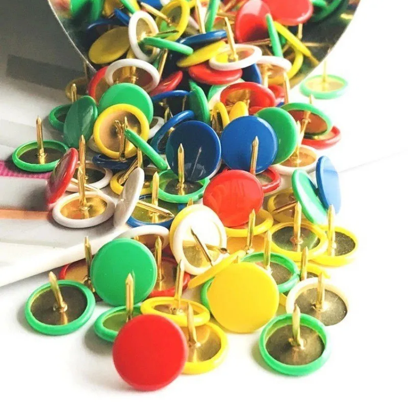 96 pcs Colorful Bulletin Board Pins Sharp Steel Pin Tip, designed for Office Bulletin Boards, Random Color Assortment