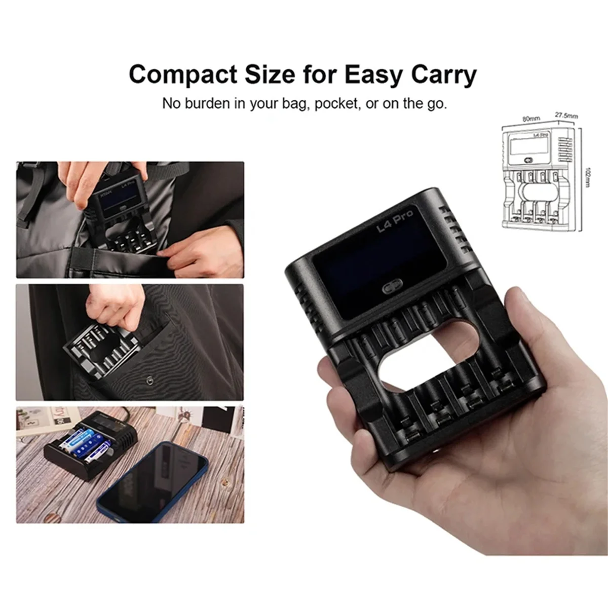 

New 3C-Lithium Battery Repair Smart Charger+4PCS 1.5V AA 4300 2700mAh Rechargeable Constant Voltage Output & Linear Discharge